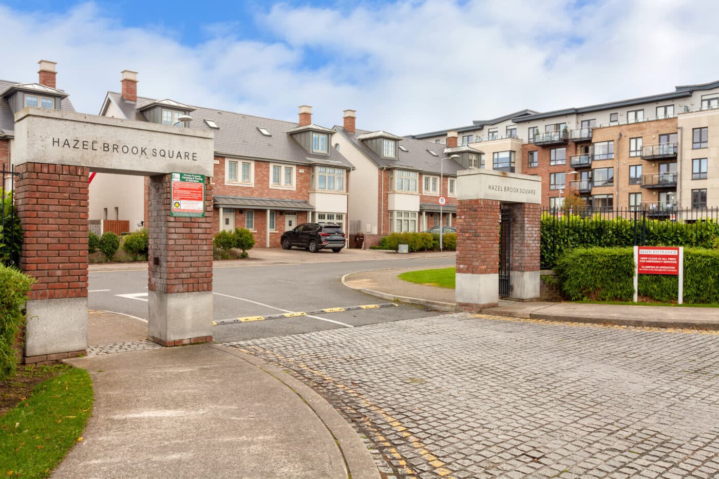 Entrance archway to the Hazelbrook Square development